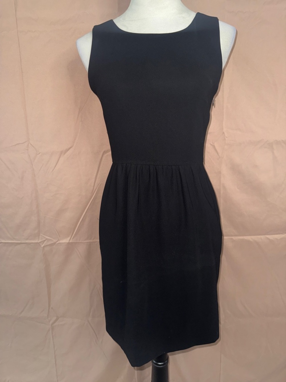 J. Crew Black Sleeveless Fit-and-Flare Midi Dress 00